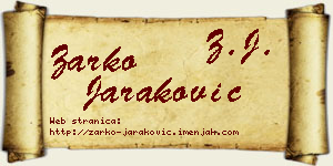 Žarko Jaraković vizit kartica